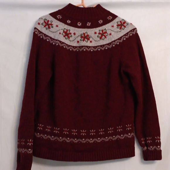 Woolrich Burgundy Nordic Knit Sweater Size Medium - Picture 8 of 8